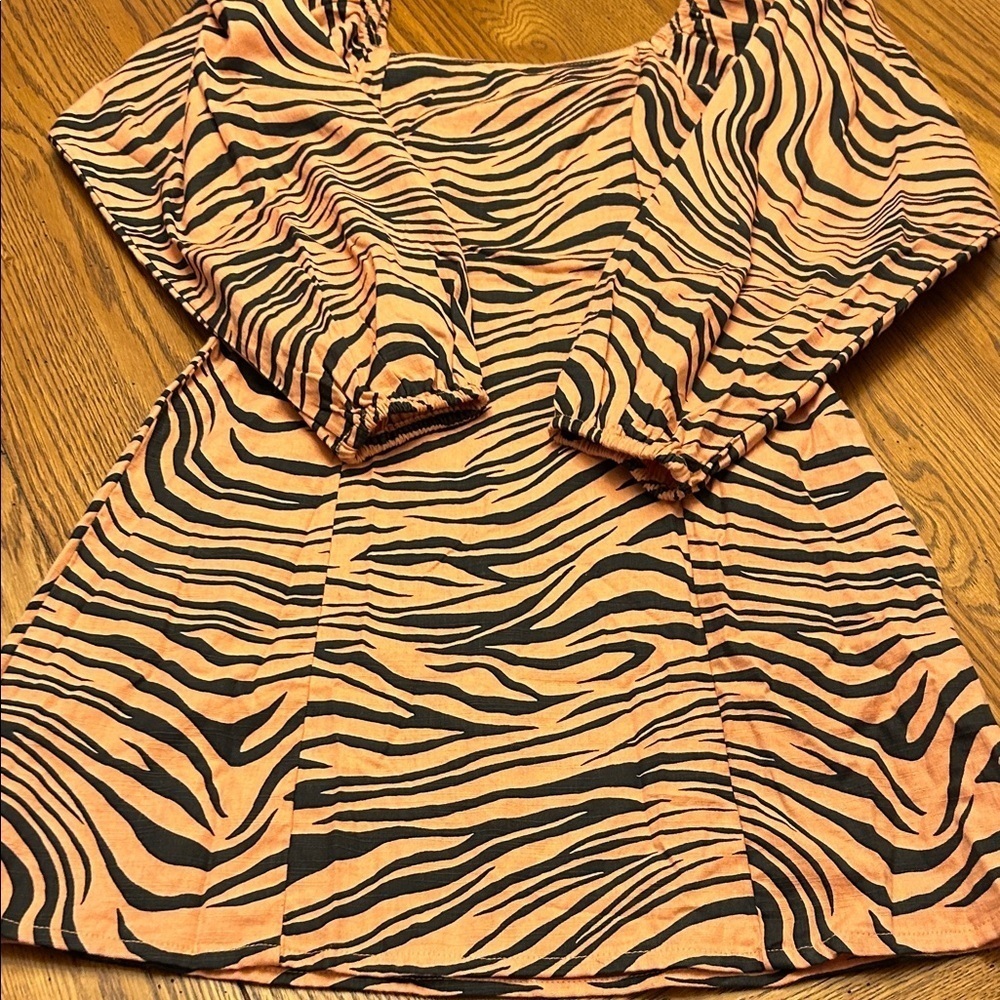 Billabong Zebra Print Dress - Black and Tan/1